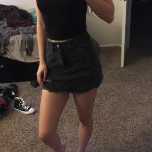 American Eagle black town denim skirt